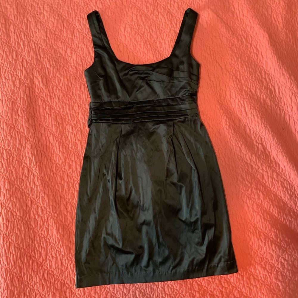 Black satin cocktail dress - Picture 1 of 3